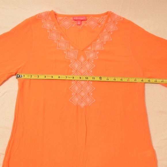 Lilly for Target Embroidered Cover Up, Coral - Picture 5 of 7